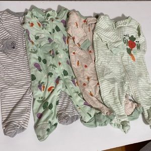 Gerber Baby Preemie Pajamas - Set of Four